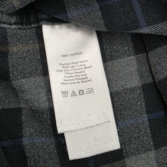 Eddie Bauer Shacket Men's XLT Grey Plaid Button Up Shirt Jacket Flannel Cotton - Picture 4 of 7